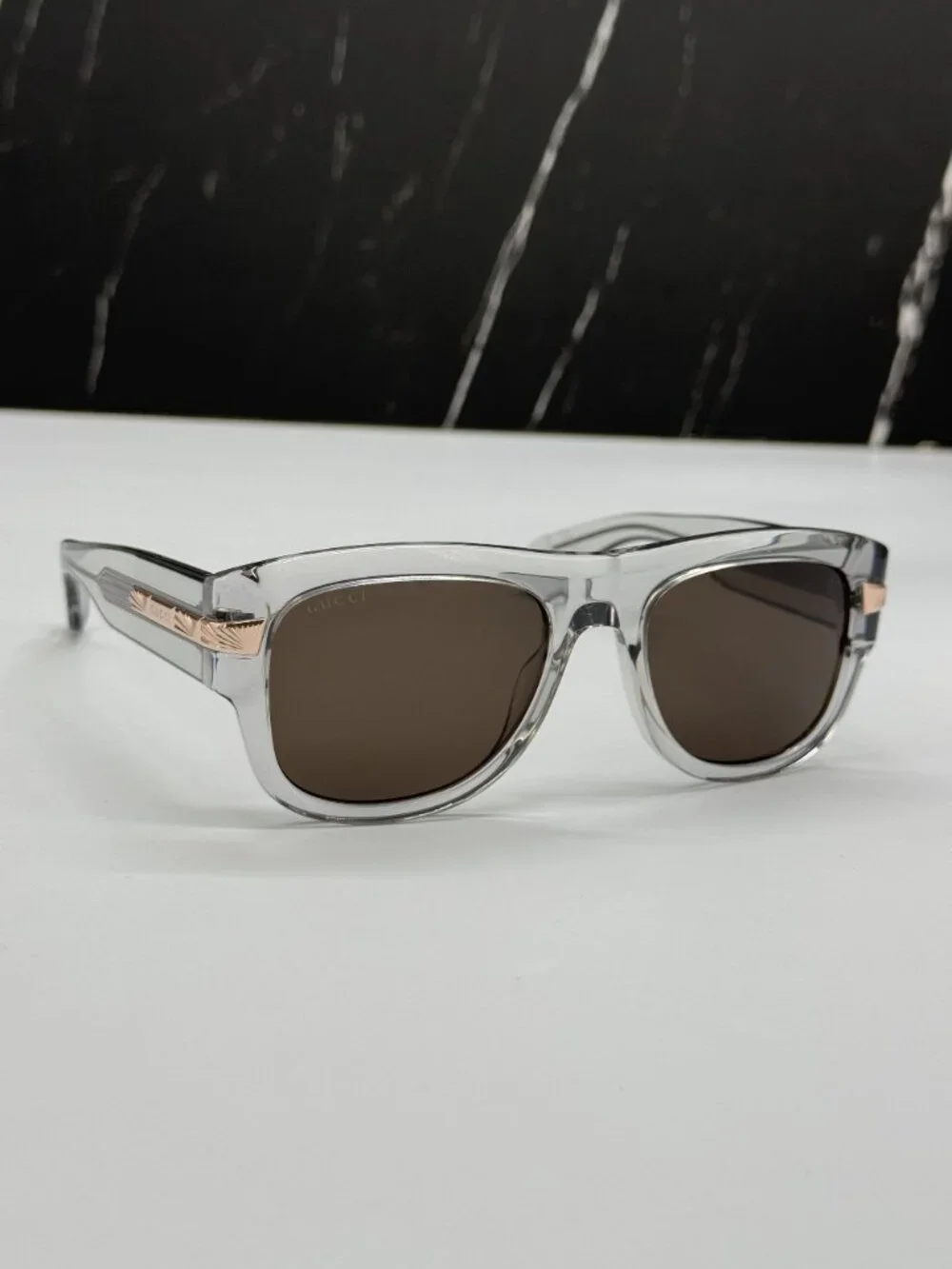 NEW GUCCI GG1517S 006 CLEAR BROWN MEN SUNGLASSES GUCCI